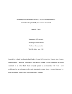 Rethinking Marxian Investment Theory: Keynes-Minsky Instability,