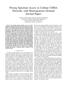 Pricing Spectrum Access in Cellular CDMA Networks with Heterogeneous Demand (Invited Paper)