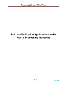 Bin Level Indication Applications in the Plastic Processing Industries