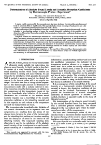 by Thermocouple Probes--Experiment* Determination of Absolute Sound Levels and Acoustic Absorption Coefficients