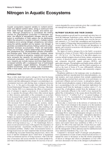 system degraded by excess nutrients given that a suitable nutri-