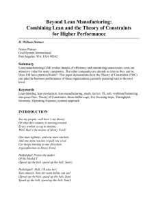 Beyond Lean Manufacturing: Combining Lean and the Theory of Constraints