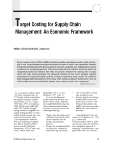 T arget Costing for Supply Chain Management: An Economic Framework