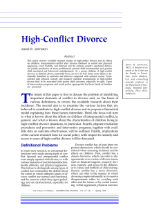 High-Conflict Divorce Janet R. Johnston