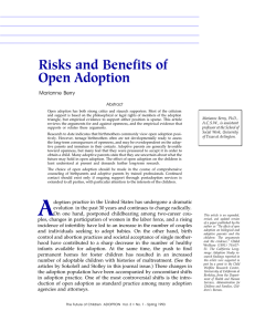 Risks and Benefits of Open Adoption Marianne Berry Abstract