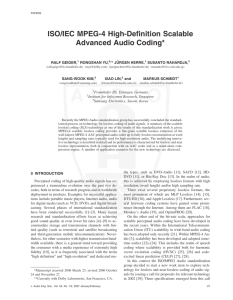 ISO/IEC MPEG-4 High-Definition Scalable Advanced Audio Coding* RALF GEIGER, RONGSHAN YU,