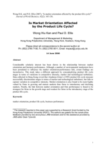 Is Market Orientation Affected by the Product Life Cycle?