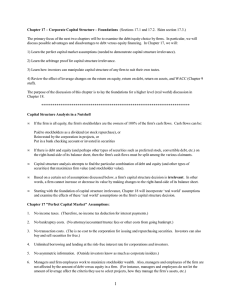 Chapter 17 – Corporate Capital Structure – Foundations