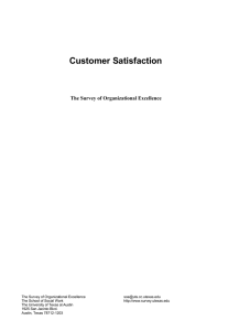 Customer Satisfaction  The Survey of Organizational Excellence