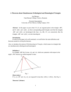 A Theorem about Simultaneous Orthological and Homological Triangles