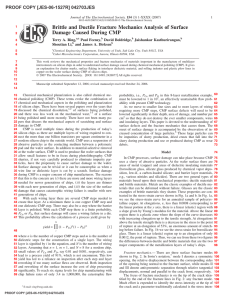 Brittle and Ductile Fracture Mechanics Analysis of Surface Terry A. Ring,