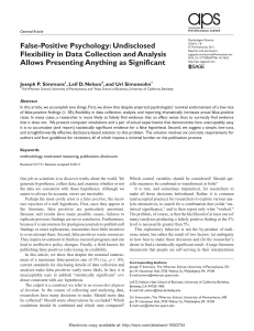False-Positive Psychology: Undisclosed Flexibility in Data Collection and Analysis
