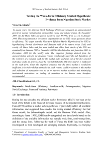 Testing the Weak-form Efficiency Market Hypothesis: Evidence from Nigerian Stock Market