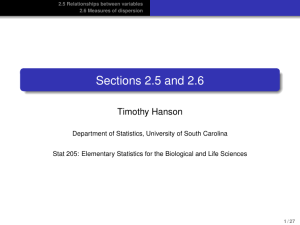Sections 2.5 and 2.6 Timothy Hanson