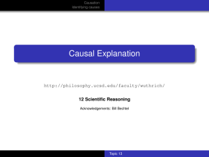 Causal Explanation  12 Scientific Reasoning Causation