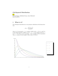 Chi-Squared Distribution 1 What is it?