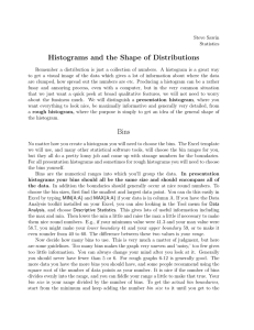 Histograms and the Shape of Distributions