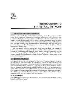 1.1  Nature and Scope of Statistical Methods