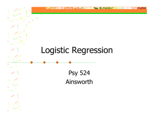 Logistic Regression Psy 524 Ainsworth
