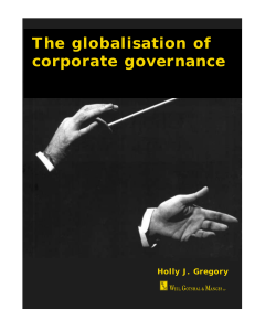 The globalisation of corporate governance Holly J. Gregory