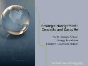 Strategic Management: Concepts and Cases 9e Part II:  Strategic Actions: Strategy Formulation