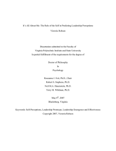 It’s All About Me: The Role of the Self in... Victoria Robson Dissertation submitted to the Faculty of