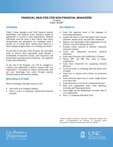 FINANCIAL ANALYSIS FOR NON-FINANCIAL MANAGERS