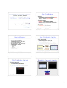Real-Time Systems CIS 505: Software Systems OS Overview – Real-Time Scheduling • Definition