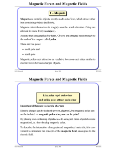 Magnetic Forces and Magnetic Fields 1 – Magnets