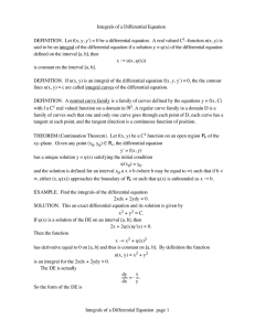 Integrals of a Differential Equation