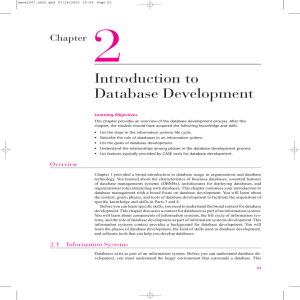 2 Introduction to Database Development Chapter