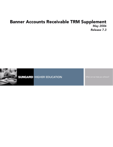 Banner Accounts Receivable TRM Supplement May 2006 Release 7.3