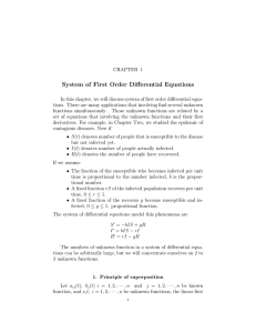 System of First Order Differential Equations