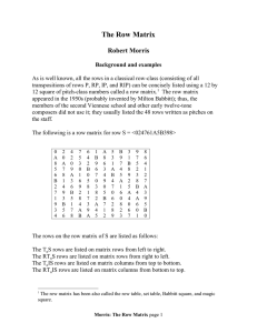 The Row Matrix Robert Morris