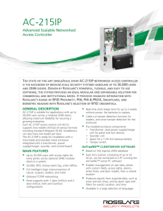AC-215IP Advanced Scalable Networked Access Controller