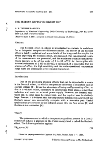 THE  SEEBECK EFFECT IN  SILICON ICs* ~