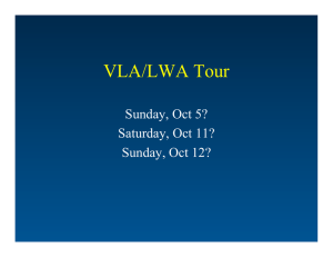 VLA/LWA Tour Sunday, Oct 5? Saturday, Oct 11? Sunday, Oct 12?