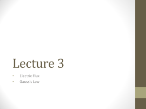 Lecture 3 • Electric Flux Gauss‘s Law
