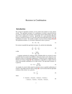 Resistors in Combination Introduction