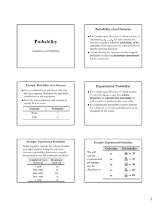 Probability Probability of an Outcome