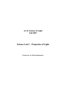 Science Lab I – Properties of Light Fall 2007