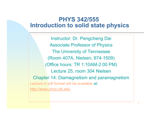 PHYS 342/555 Introduction to solid state physics