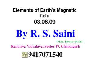 By R. S. Saini 9417071540 03.06.09 Elements of Earth's Magnetic