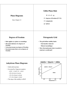 Gibbs Phase Rule Phase Diagrams Degrees of Freedom Petrogenetic Grid