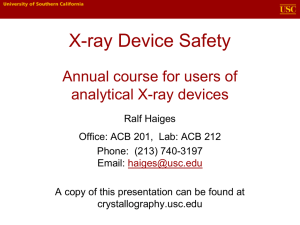 X-ray Device Safety Annual course for users of analytical X-ray devices