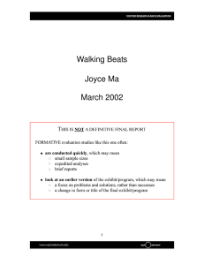 Walking Beats  Joyce Ma March 2002