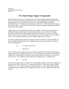 Two Interesting Copper Compounds