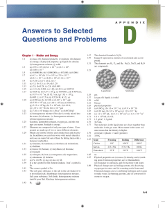 D Answers to Selected Questions and Problems Chapter 1
