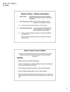 Atomic Theory:  History of the Atom Dr. Babb