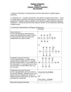 Subject: Chemistry Class: XI Chapter: Organic Chemistry Top concepts